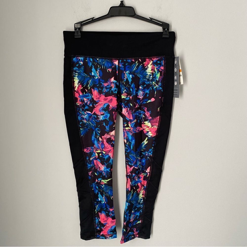 Ideology Women’s Cropped Yoga Running Athletic Leggings Tropical Floral S